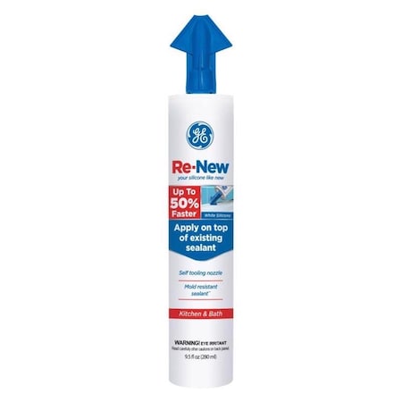 Ge GE Re-New White Silicone Kitchen and Bath Caulk Sealant 9.5 oz 2776762